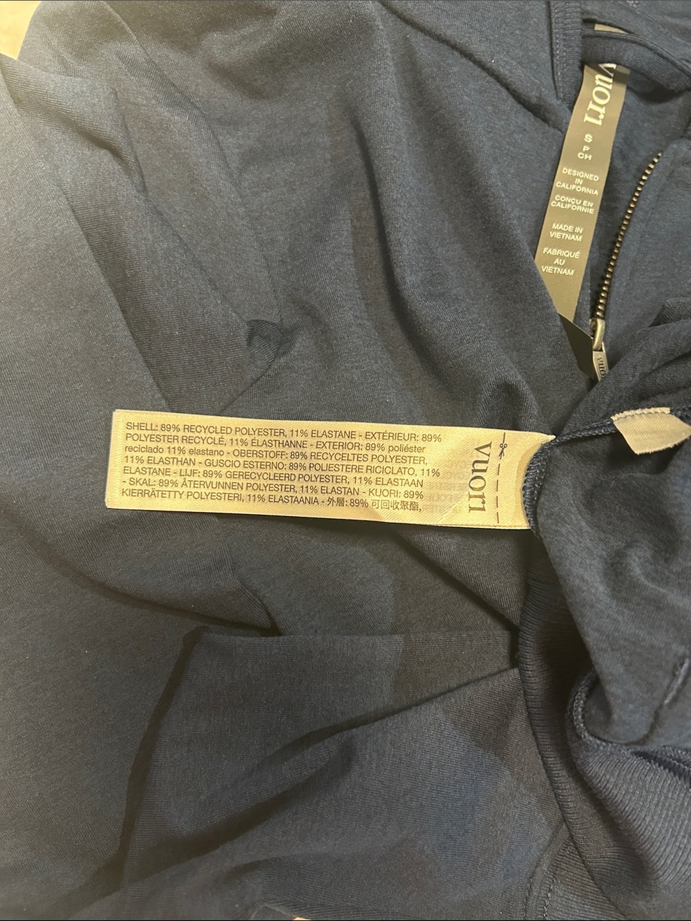 Vuori Halo Mini Full Zip Hoodie — Navy - Picture 5 of 8